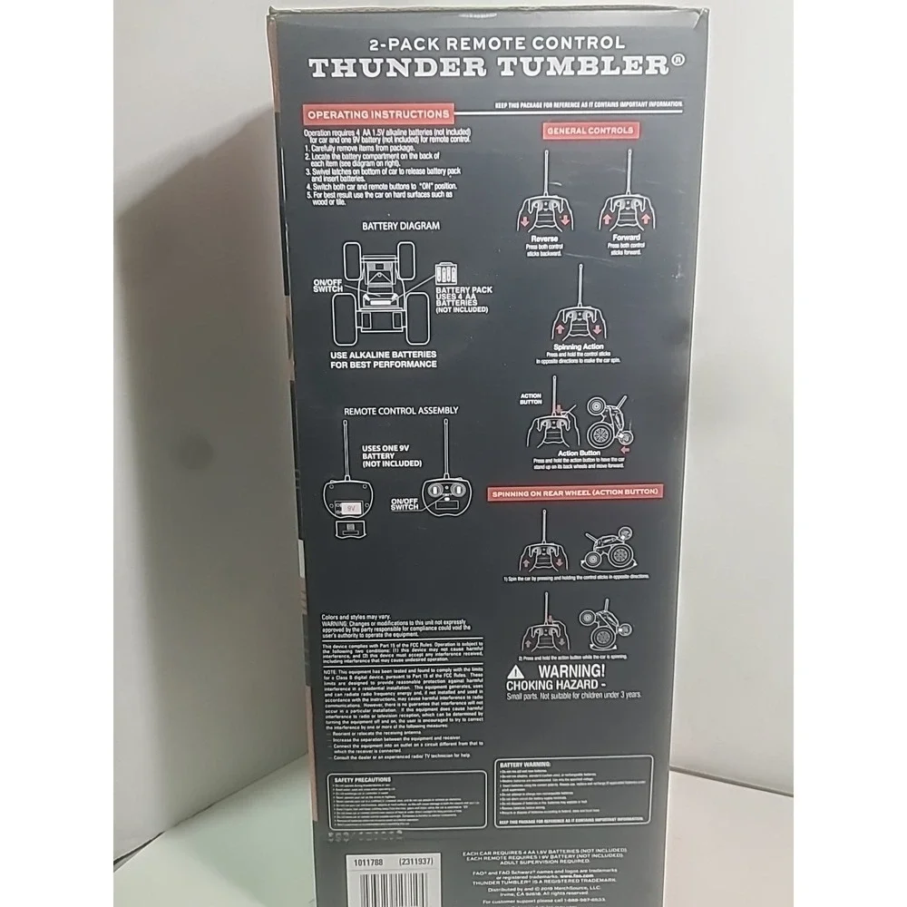 FAO SCHWARZ Thunder Tumbler  2-Pack Remote Control Cars Brand New Factory Sealed